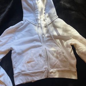 white brandy melville cropped zip up